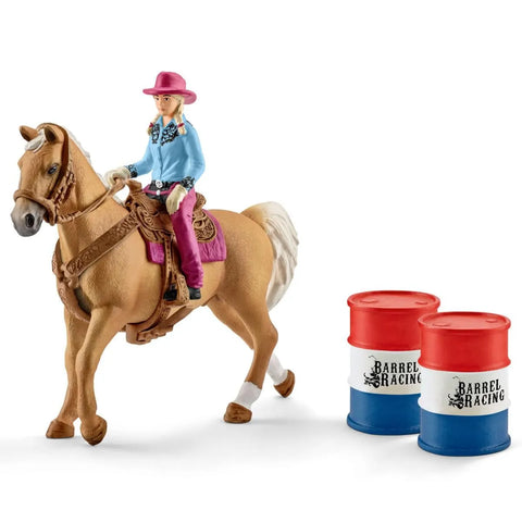 Schleich Farm World Cowgirl Barrel Racing Fun