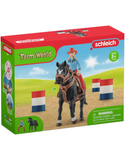 Schleich Farm World Cowgirl Barrel Racing Fun