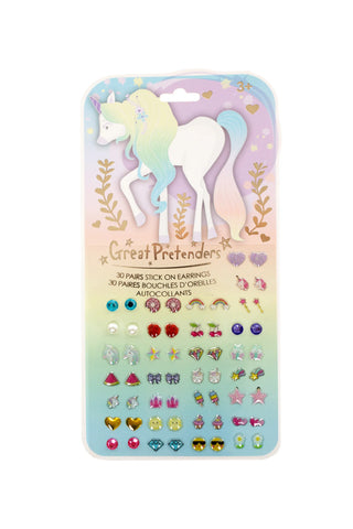 Great Pretenders Whimsical Unicorn Stick On Earrings 30 Pr.