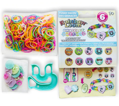 Rainbow Loom Button Bracelets Kit Funny Faces