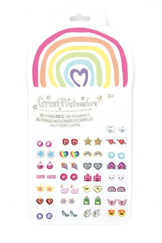 Great Pretenders Rainbow Love Stick On Earrings 30 Pr.