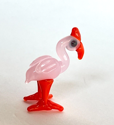 Miniature Glass Flamingo