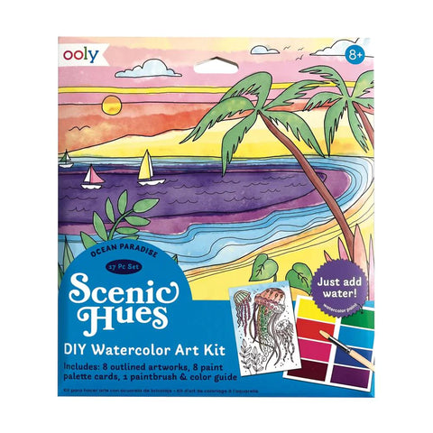 Ooly Scenic Hues DIY Watercolor Art Kit Ocean Paradise