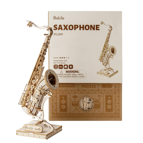 Rolife Saxophone 3D Wooden Puzzle 136 Pce