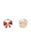 Great Pretenders Holiday Bow & Snowflake Rings 2 Pce