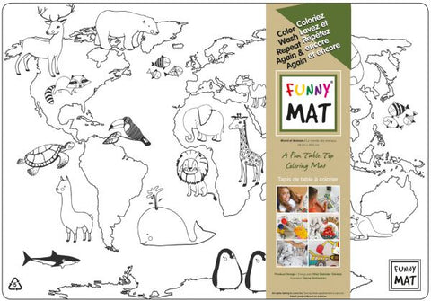 Funny Mat World Of Animals White