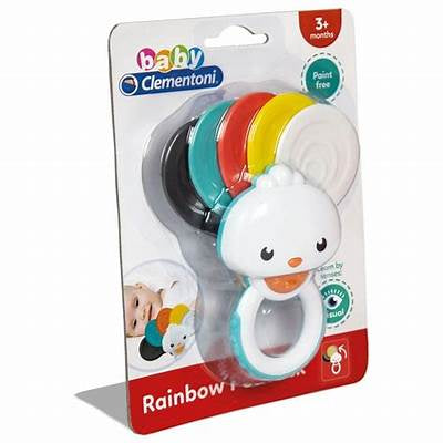 Baby Clementoni Rainbow Peacock Rattle