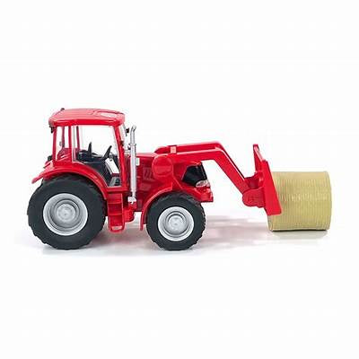 Big Country Farm Loader Tractor & Implements - Red w/ Bale