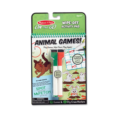 Wipe Off Activity Pad Animal Games