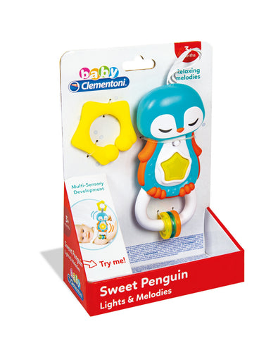 Baby Clementoni Sweet Penguin Light & Melodies Rattle
