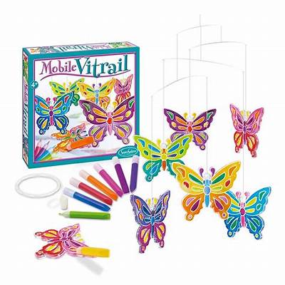 Mobile Vitrail Stained Glass Mobile Kit Butterflies