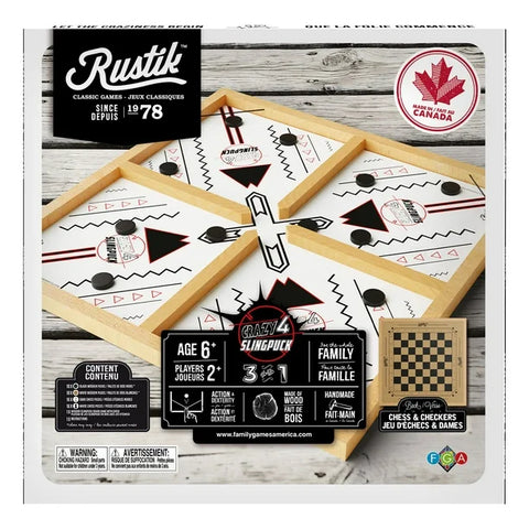 Rustik Crazy 4 Slingpuck/Chess/Checkers 3 In 1