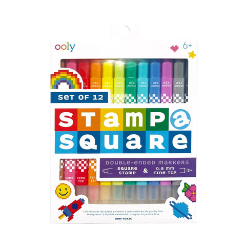 Ooly Stamp A Square Double Ended Markers 12 Pk