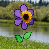 12" Purple Sunflower w/ Leaves