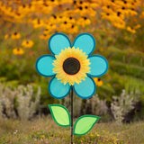 12" Teal Sunflower w/ Leaves