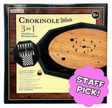 Crokinole Classic 27" 4 In 1 Backgammon, Checkers & Tic Tac Toe