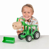 Big Country Farm Loader Tractor & Implements - Green w/ Bale