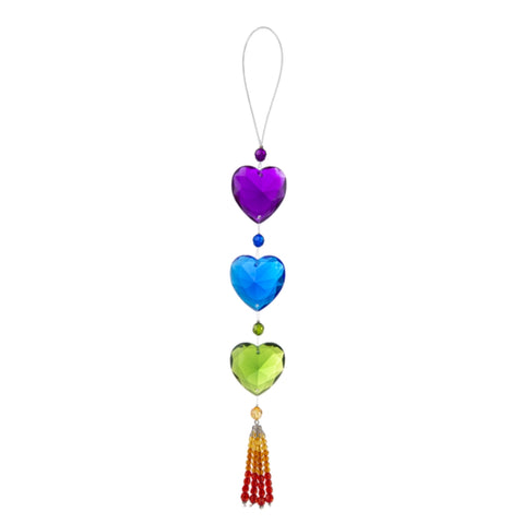 Rainbow Heart Tassel Hanging Ornament