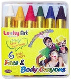 Face & Body Painting Crayons 6 Pk Bright Color