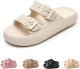 Buckle Cloud Slippers Beige