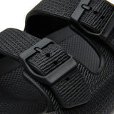 Buckle Cloud Slippers Black