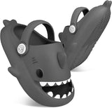 Kids Black Foam Shark Slippers w/ Strap