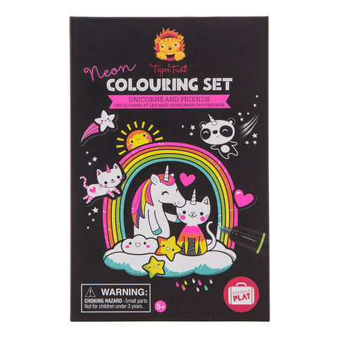 Tiger Tribe Neon Colouring Set Unicorns & Friends