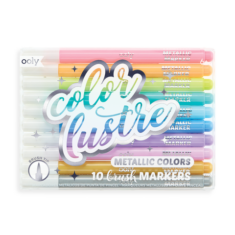 Ooly Color Lustre Metallic Brush Markers 10 Pk