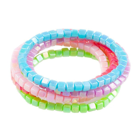 Great Pretenders Rainbow Square Gems Bracelet Set