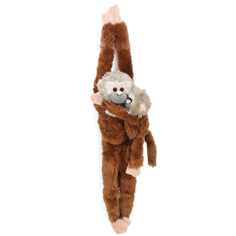 Hanging Squirrel Monkey With Baby Plush