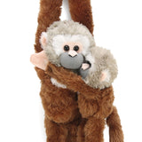 Hanging Squirrel Monkey With Baby Plush