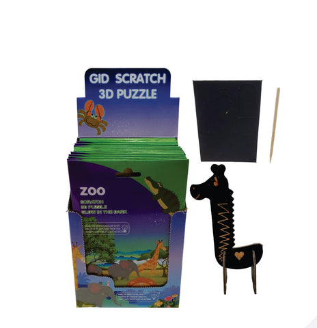 Zoo Scratch 3D Puzzle Glow In Dark