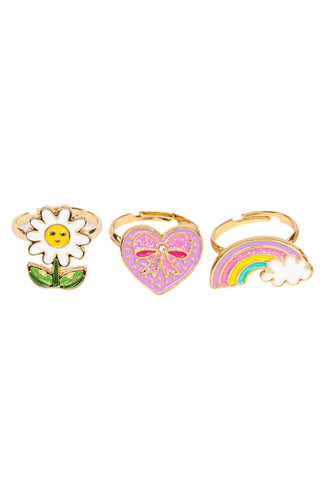 Great Pretenders Spring Flower Ring Set 3 Pce