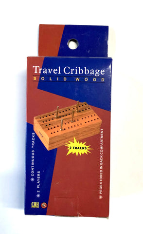 Travel Cribbage 2 Track Folding Wood