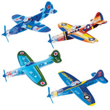 Retro Glider Planes w/ Spinning Propeller 4 Pk