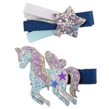 Great Pretenders Navy Unicorn - Star Hair Clip