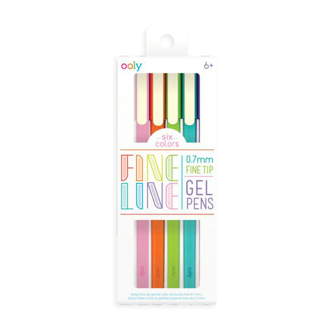 Ooly Fine Line Colored Gel Pens 6 Pk
