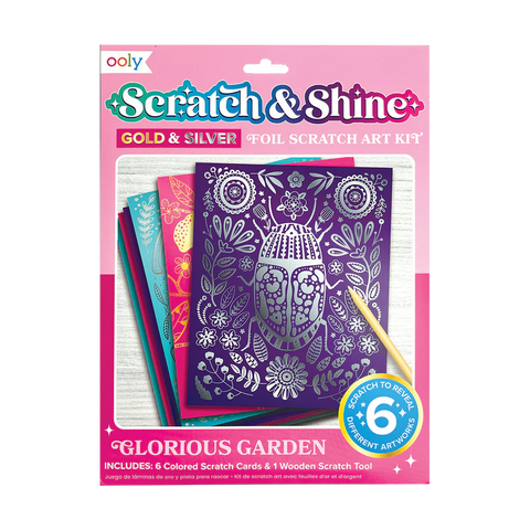 Ooly Scratch & Shine Foil Scratch Art Kit Glorious Garden