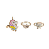 Great Pretenders Butterfly & Unicorn Rings 3 Pk