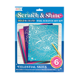 Ooly Scratch & Shine Foil Scratch Art Kit Celestial Skies