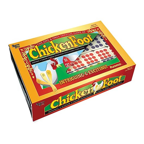 Chickenfoot Double 9 Color Dot Domino Set