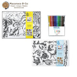 Funny Mat Jurassic & Fish White 2 Pk w/ 12 Markers