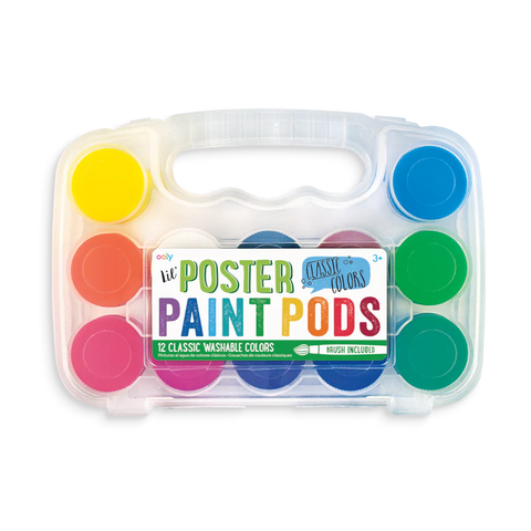 Ooly Lil' Poster Paint Pods 12 Colors w/ Brush